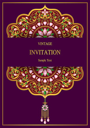 India styles vintage invitation card vector template 07 eps file