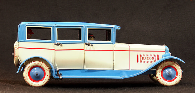 vintage white and blue car thumbnail
