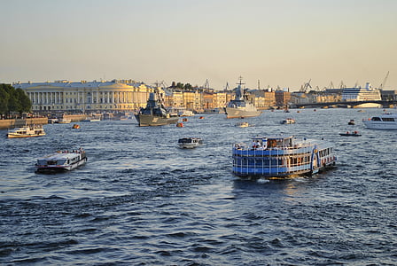 st petersburg, russia, neva river, water, boats, ships thumbnail