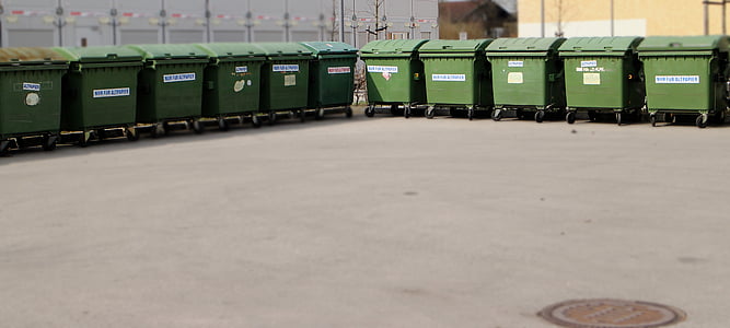 green trash bin lot outdoor during daytime thumbnail