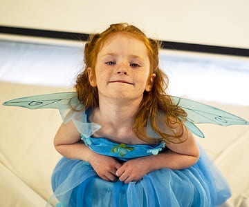 photography of girl with blue fairy costume thumbnail