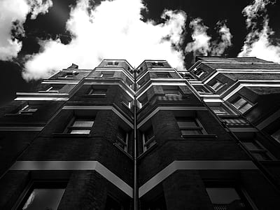 light, black-and-white, city, clouds thumbnail