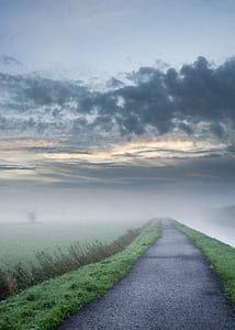 Straight Road Near Pond thumbnail