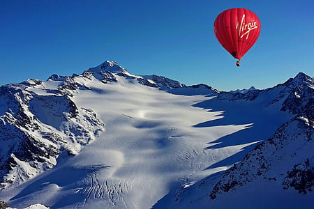 Hot Air Balloon Above Snow thumbnail