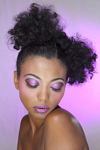 closeup photo of woman applied with purple lipstick thumbnail