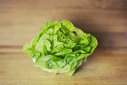 green lettuce on brown wooden surface thumbnail