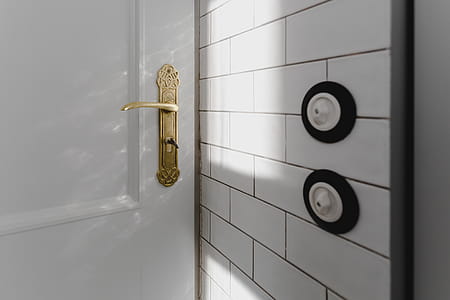 Antique gold plated door handle thumbnail