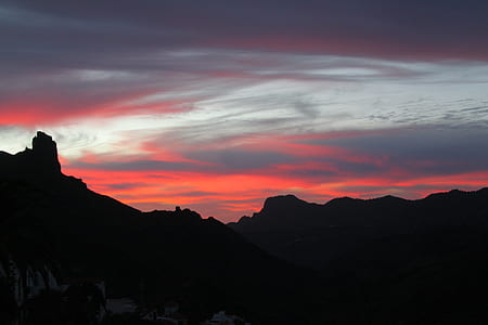 aerial photo of mounted during sunset thumbnail