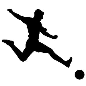 Silhouette of soccer or football player. thumbnail