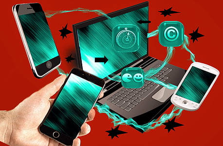 assorted smartphones and black laptop thumbnail