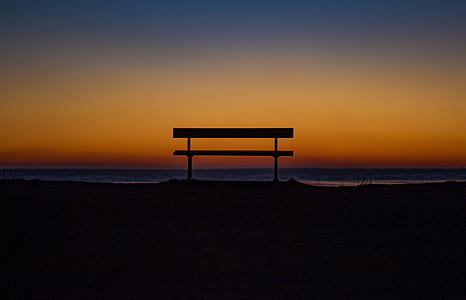 silhouette photography of bench thumbnail