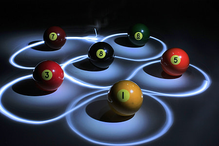 photo of lighted pool balls thumbnail