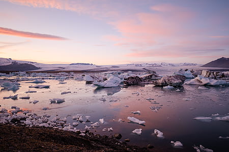 body of water with ice glaciers thumbnail