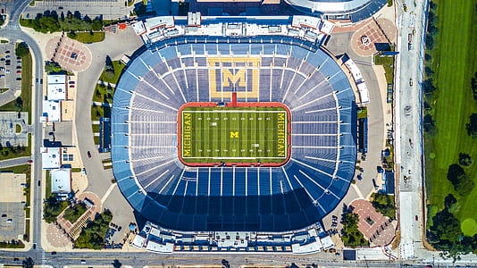 aerial photo of American football stadium thumbnail