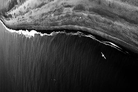 grayscale photography of sea thumbnail