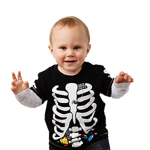 toddler wear black and white skeleton graphic long-sleeved shirt thumbnail