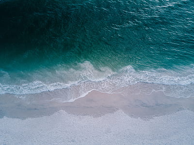 top view photography of seashore thumbnail