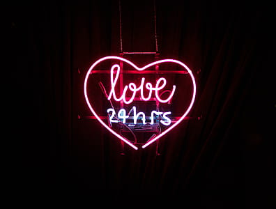 love 24 hrs neon light signage thumbnail