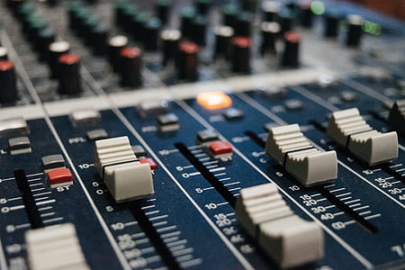 close-up photo of black and gray audio mixer thumbnail