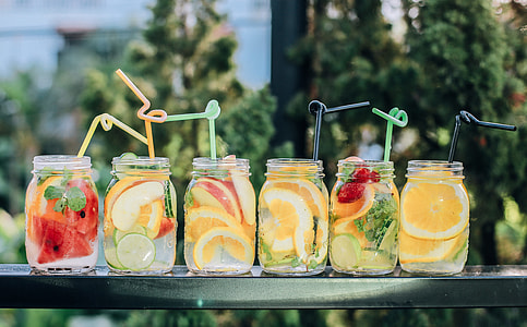 photo of six fruit juices on table thumbnail