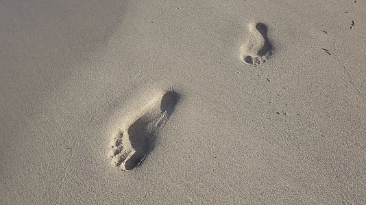 foot prints on the sand thumbnail