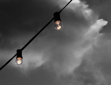 turned on black string lights thumbnail