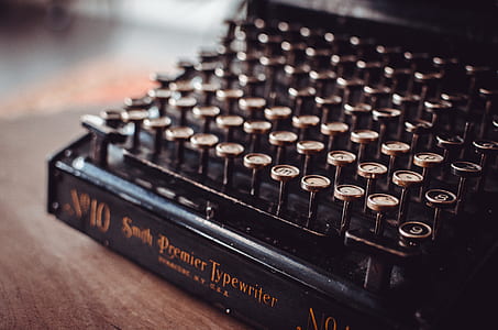selective focus of black Smith Premier typewriter thumbnail