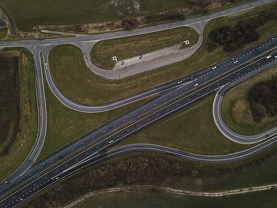 aerial photography of concrete road thumbnail