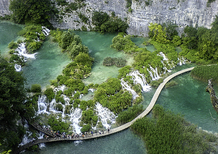 Walkway Between the Lakes at Plitvice Lakes National Park, Croatia thumbnail