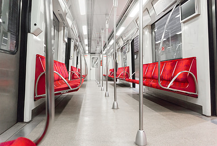 photo of red and gray train interior thumbnail