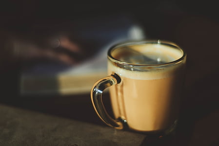 selective focus photography of clear glass coffee mug thumbnail