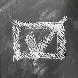 photo of chalk drawn box with check thumbnail