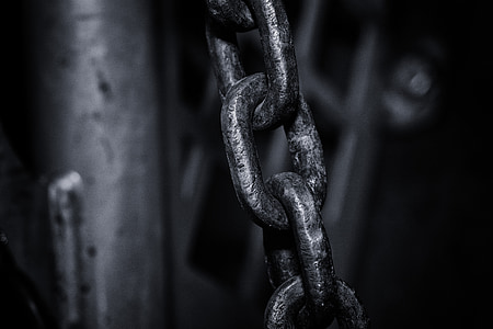 grayscale photo of chain in selective focus thumbnail