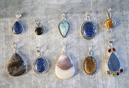 assorted stone pendant lot thumbnail