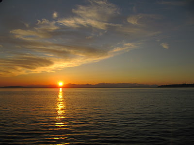 blue sky with white clouds during sunset thumbnail