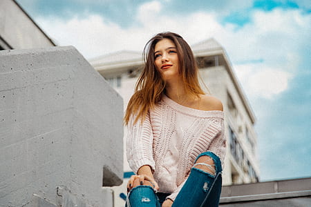 woman sitting on stair thumbnail