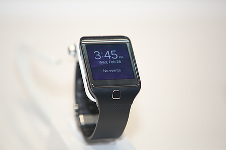 silver-colored smartwatch at 3:45 PM display thumbnail