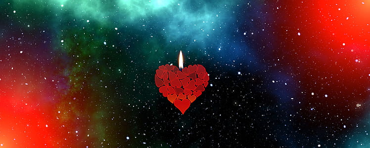 red heart candle illustration thumbnail