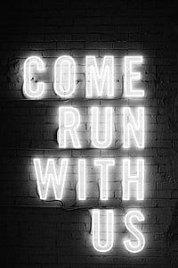 come run with us neon light thumbnail