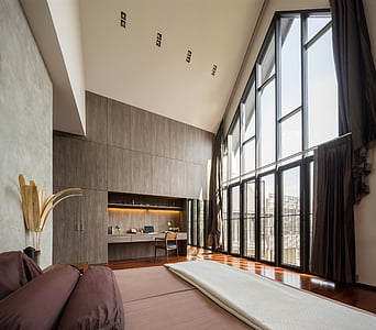 empty living room with closed window thumbnail