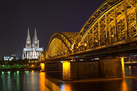 metal bridge in front of building thumbnail