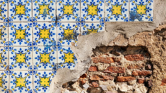 broken white and yellow mandala ceramic tile platform thumbnail