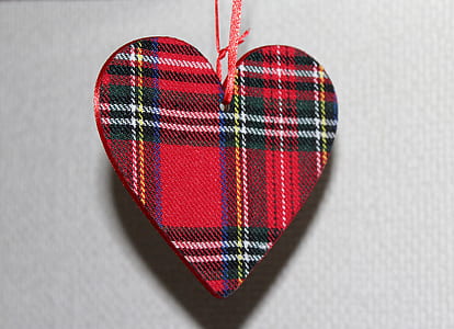 heart-shaped red and black textile thumbnail