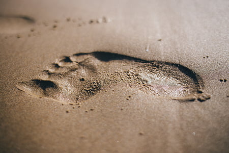 shallow focus photography of sand with footprint thumbnail
