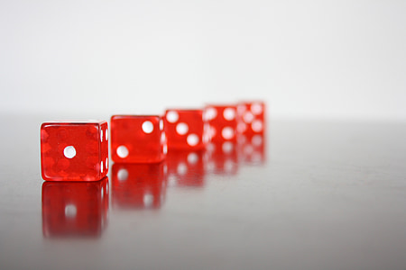 five red-and-white dices thumbnail