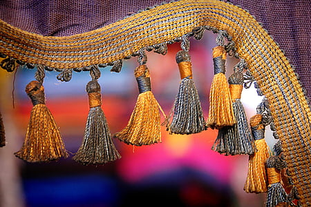 yellow and purple textile thumbnail