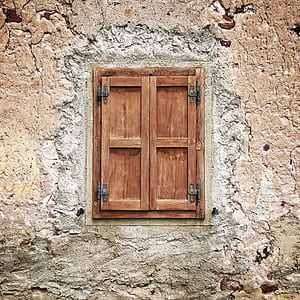 selective focus of brown wooden close window thumbnail