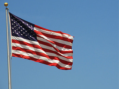 USA flag fluttering with the wind thumbnail