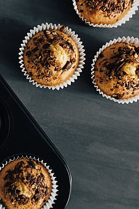 Homemade chocolate chip muffins thumbnail
