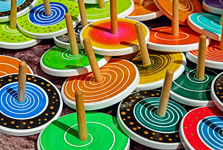 assorted-color-and-pattern wooden racks thumbnail